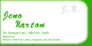 jeno marton business card
